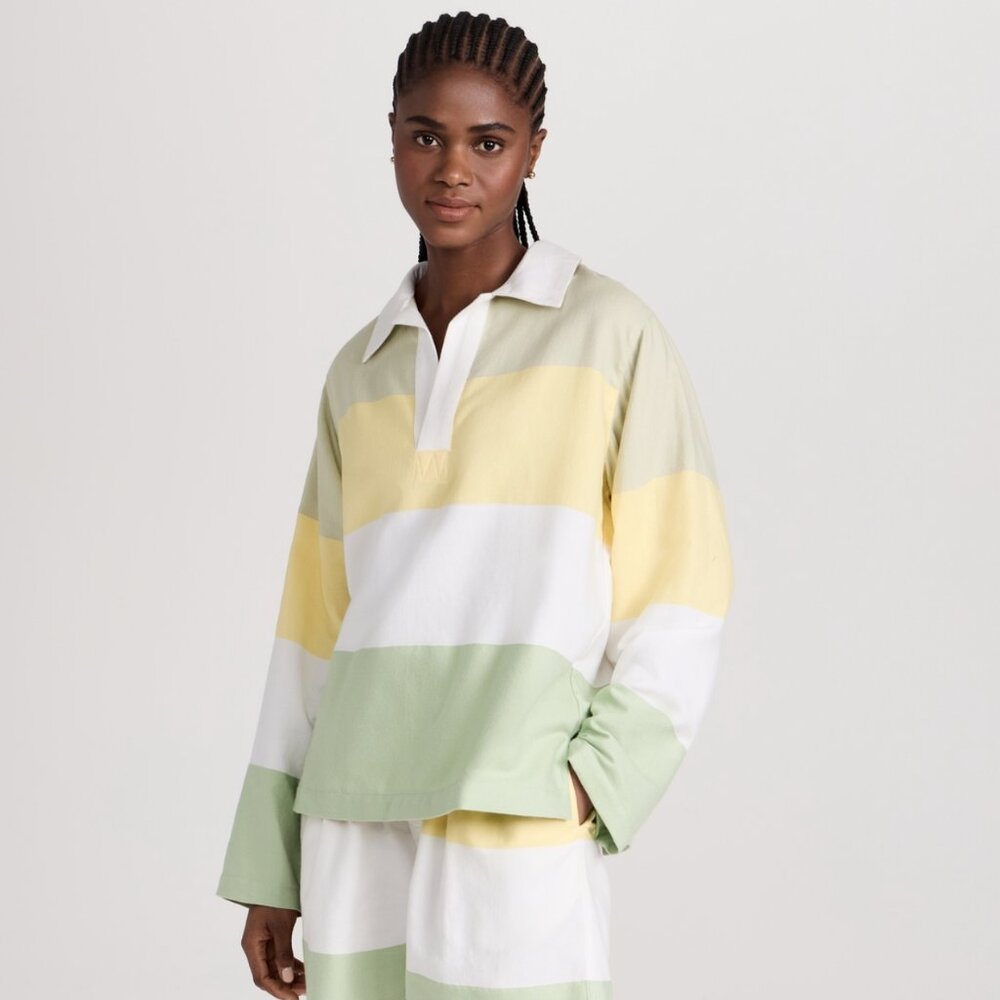 Rare Marrakshi Life Oversized Rugby Shirt NWT - Pastel Stripes - Picture 3 of 13